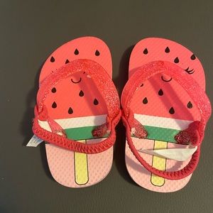 Watermelon design thing flip flops with strap